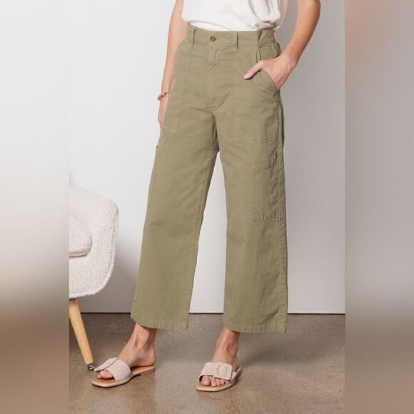 Agolde Daria High Rise Straight Leg Cropped Ultility Pants In Duffle Size 28 NWT - Picture 1 of 13